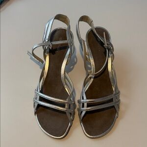 Aerosoles Elegant Silver Strappy Heels